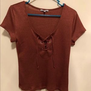 Copper Lace up Shirt